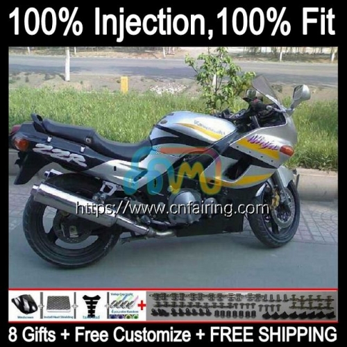 OEM Injection mold For KAWASAKI NINJA ZZR400 2000 2001 Silver black 2002 2003 2004 2005 2007 ZZR-400 ZZR 400 93 94 95 96 97 98 99 Fairing Kit 26HM.100