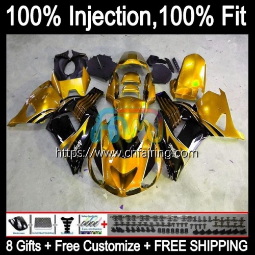 Injection OEM For KAWASAKI NINJA ZX-14R ZZR1400 2006 2007 2008 Golden Black 2009 2010 2011 ZX14R ZZR 1400 ZX 14 14R 06 07 08 09 10 11 Fairing 22HM.61