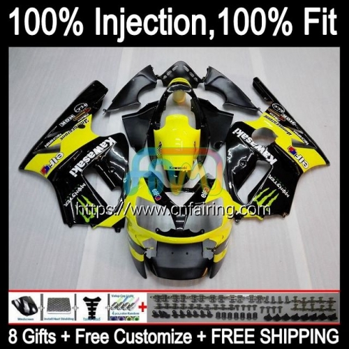 Injection mold Body For KAWASAKI Yellow Black NINJA ZX12R ZX1200 ZX 1200 CC 12R 1200CC 02 03 04 05 06 ZX-12R 2002 2003 2004 2005 2006 Fairing 21HM.35