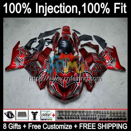 Injection For KAWASAKI NINJA ZZR 1400 ZX 14R 14 ZZR1400 ZX14R 06 07 08 09 10 Metallic Red 11 ZX-14R 2006 2007 2008 2009 2010 2011 OEM Fairing 22HM.19