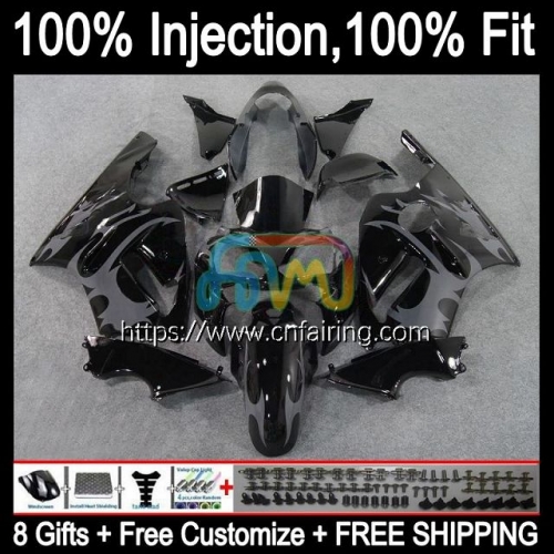 Injection mold Body For KAWASAKI NINJA ZX12R ZX1200 Grey Flames ZX 1200 CC 12R 1200CC 02 03 04 05 06 ZX-12R 2002 2003 2004 2005 2006 Fairing 21HM.3