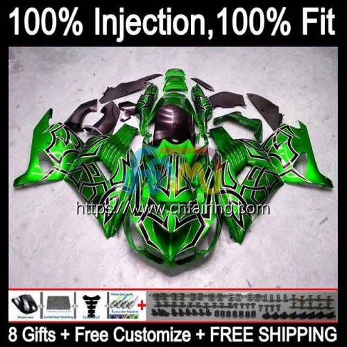 Injection For KAWASAKI NINJA ZX14R Metal Green ZZR 1400 2012 2013 2014 2015 2016 2017 ZX 14 14R ZX-14R ZZR1400 12 13 14 15 16 17 OEM Fairing 23HM.77