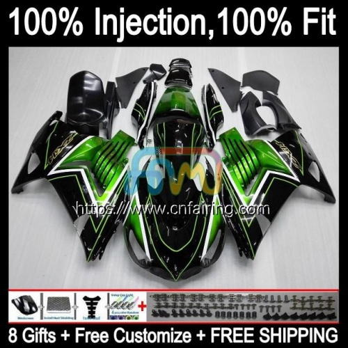 Injection For KAWASAKI NINJA ZZR 1400 ZX 14R 14 ZZR1400 ZX14R 06 07 Green black 08 09 10 11 ZX-14R 2006 2007 2008 2009 2010 2011 OEM Fairing 22HM.9