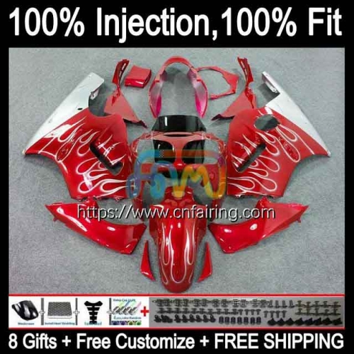 Injection mold Body For KAWASAKI NINJA ZX1200 C ZX 1200 12R 1200CC ZX 12 R 1200 CC ZX12R 00 01 ZX-12R 2000 2001 OEM Red&Flames Fairings Kit 20HM.15