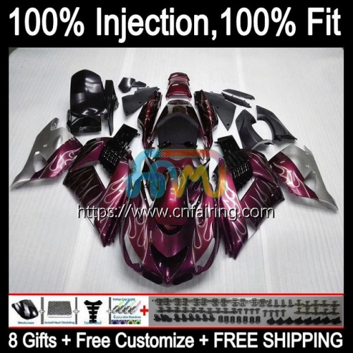 Injection For KAWASAKI NINJA ZX14R ZZR 1400 2012 2013 2014 2015 2016 2017 Wine red ZX 14 14R ZX-14R ZZR1400 12 13 14 15 16 17 OEM Fairing 23HM.102