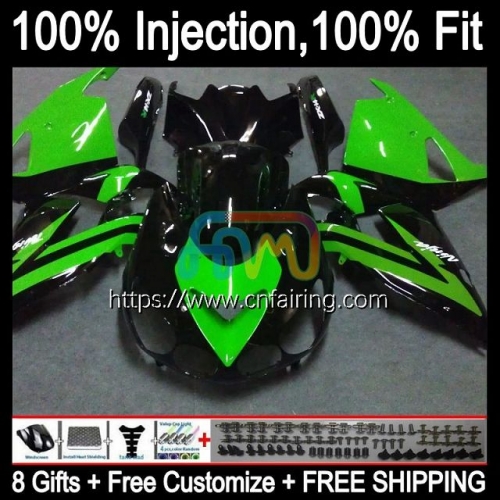 Injection For KAWASAKI NINJA Green black ZZR 1400 ZX 14R 14 ZZR1400 ZX14R 06 07 08 09 10 11 ZX-14R 2006 2007 2008 2009 2010 2011 OEM Fairing 22HM.1