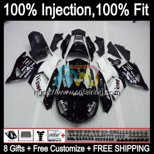 Injection For KAWASAKI NINJA ZZR 1400 ZX 14R 14 ZZR1400 ZX14R 06 West Black 07 08 09 10 11 ZX-14R 2006 2007 2008 2009 2010 2011 OEM Fairing 22HM.31