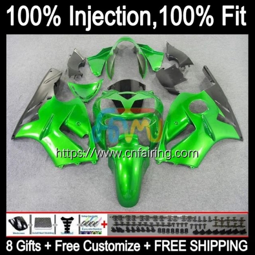 Injection mold Body For KAWASAKI NINJA ZX12R ZX1200 ZX 1200 Metal Green CC 12R 1200CC 02 03 04 05 06 ZX-12R 2002 2003 2004 2005 2006 Fairing 21HM.14