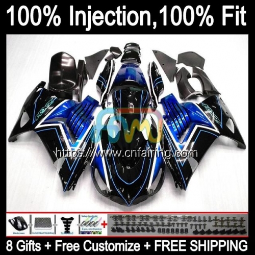 Injection OEM For KAWASAKI NINJA ZX-14R ZZR1400 2006 2007 2008 2009 2010 2011 Blue black ZX14R ZZR 1400 ZX 14 14R 06 07 08 09 10 11 Fairing 22HM.55