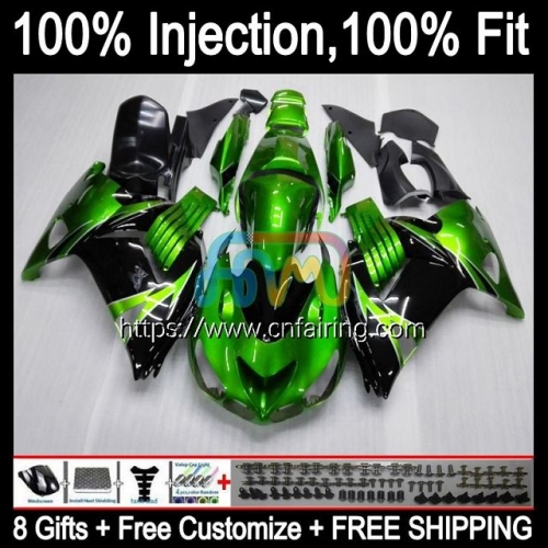 Injection For KAWASAKI NINJA ZZR 1400 ZX 14R 14 ZZR1400 ZX14R 06 07 08 09 10 11 ZX-14R 2006 2007 2008 2009 Metallic Green 2010 2011 OEM Fairing 22HM.8