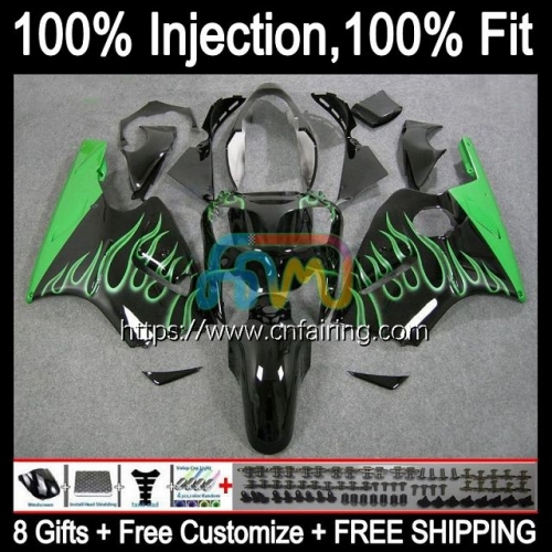 Injection mold Body For KAWASAKI NINJA ZX12R ZX1200 ZX 1200 CC 12R 1200CC 02 Green flames 03 04 05 06 ZX-12R 2002 2003 2004 2005 2006 Fairing 21HM.7