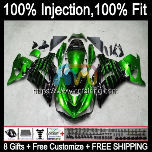 Injection For KAWASAKI NINJA ZZR 1400 ZX 14R 14 ZZR1400 ZX14R Green black 06 07 08 09 10 11 ZX-14R 2006 2007 2008 2009 2010 2011 OEM Fairing 22HM.28