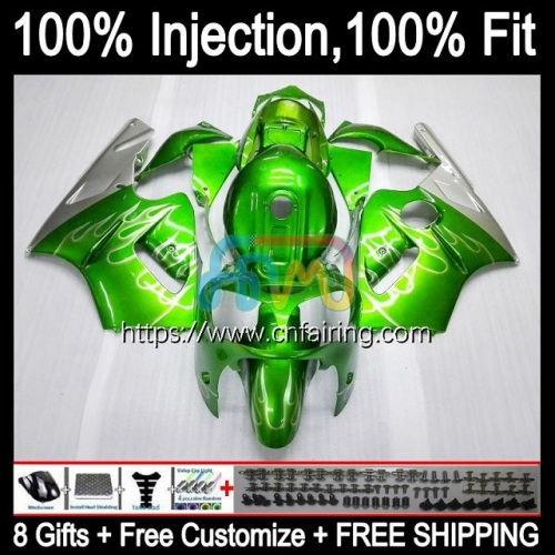 Injection mold Body For KAWASAKI NINJA ZX12R ZX1200 ZX 1200 CC 12R 1200CC 02 03 04 05 06 ZX-12R 2002 2003 2004 2005 2006 Green Silver Fairing 21HM.36