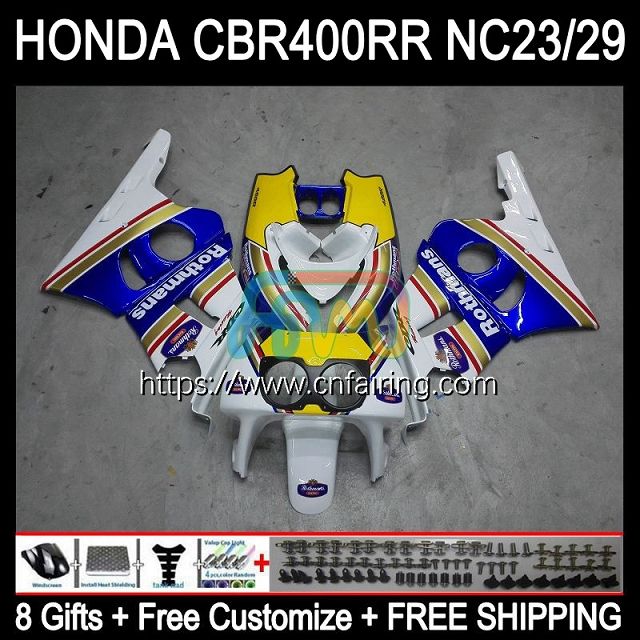 OEM Body For HONDA CBR 400 RR NC29 CBR400RR Rothmans Blue CBR 400RR 94 ...