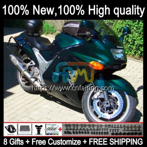 Body For KAWASAKI NINJA ZX11R ZZR1100 ZX-11R ZZR 1100 CC ZX11 Dark Green R ZZR-1100 ZX-11 R 90 91 92 93 94 95 ZX 11R 1990 1991 1992 Fairing 17HM.3