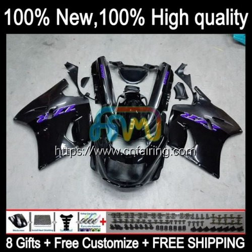 Body For KAWASAKI NINJA ZX-11R ZZR 1100 CC ZX11 R ZZR1100 1990 1991 1992 Black purple ZX 11R ZX-11 R ZZR-1100 ZX11R 90 91 92 93 94 95 Fairing 17HM.69