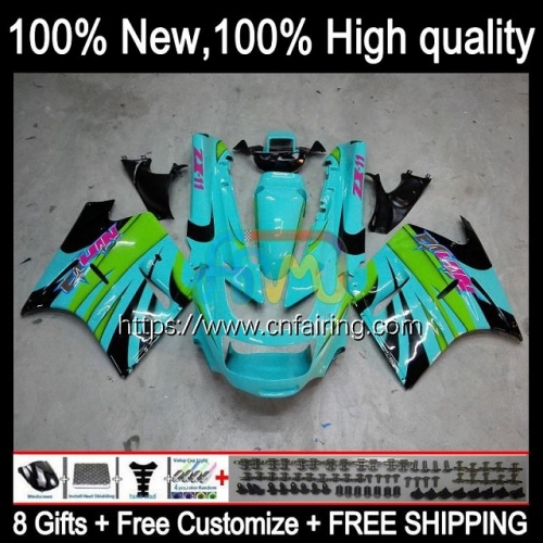 Body For KAWASAKI NINJA ZX-11R ZZR 1100 Cyan Green CC ZX11 R ZZR1100 1990 1991 1992 ZX 11R ZX-11 R ZZR-1100 ZX11R 90 91 92 93 94 95 Fairing 17HM.65