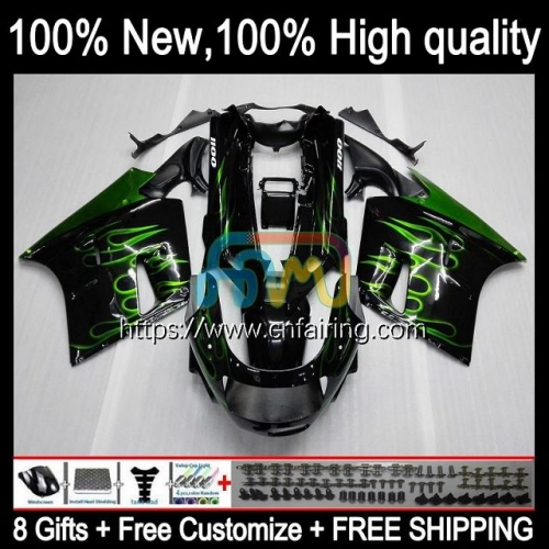 Body For KAWASAKI NINJA ZX-11R ZZR 1100 CC ZX11 R ZZR1100 1990 1991 1992 ZX 11R ZX-11 R ZZR-1100 ZX11R 90 91 92 93 94 95 Green Flames Fairing 17HM.52