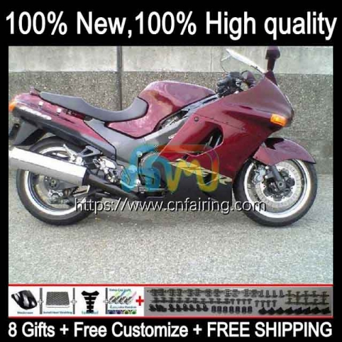 Body For KAWASAKI NINJA ZX11R ZZR1100 ZX-11R ZZR 1100 CC ZX11 R ZZR-1100 ZX-11 Dark red hot R 90 91 92 93 94 95 ZX 11R 1990 1991 1992 Fairing 17HM.41