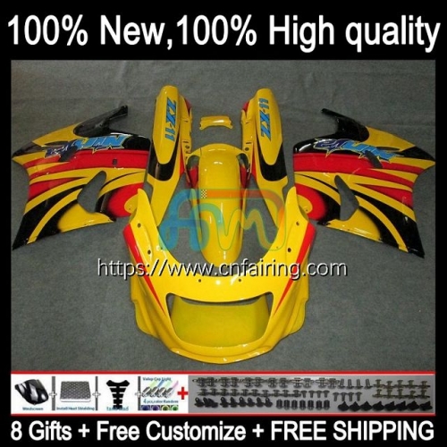 Body For KAWASAKI NINJA ZX11R Yellow black ZZR1100 ZX-11R ZZR 1100 CC ZX11 R ZZR-1100 ZX-11 R 90 91 92 93 94 95 ZX 11R 1990 1991 1992 Fairing 17HM.43