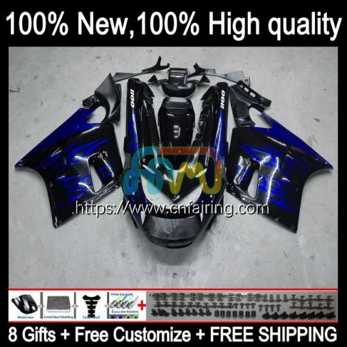 Body For KAWASAKI NINJA ZX-11R ZZR 1100 CC ZX11 R ZZR1100 1990 1991 1992 ZX 11R ZX-11 R ZZR-1100 ZX11R 90 91 92 Blue Flames 93 94 95 Fairing 17HM.67