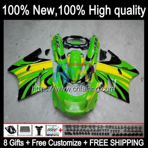 Body For KAWASAKI NINJA ZX-11R ZZR 1100 CC ZX11 R ZZR1100 1990 1991 1992 ZX 11R ZX-11 R ZZR-1100 ZX11R 90 91 92 93 Yellow green 94 95 Fairing 17HM.64