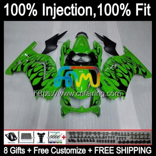 Injection OEM For KAWASAKI NINJA ZX250R EX ZX 250R ZX250 EX250 Green flames R EX250R 08 09 10 11 12 ZX-250R 2008 2009 2010 2011 2012 Fairings 11HM.85