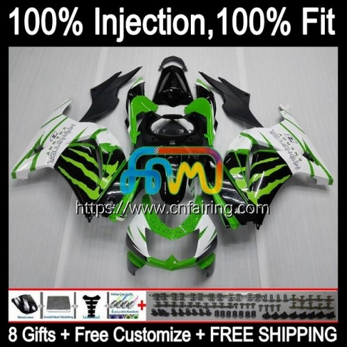 Injection mold For KAWASAKI NINJA EX250R EX ZX 250R 2008 2009 2010 Green black 2011 2012 ZX250R ZX-250R ZX250 EX250 R 08 09 10 11 12 Fairing 11HM.125