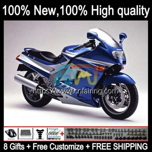 ZZR1100 For KAWASAKI NINJA ZZR 1100 ZX-11R ZX-11 1993 Blue Silvery 1995 1996 1997 1998 1999 2000 2001 ZX 11R ZX11R 96 97 98 99 00 01 Fairing 18HM.81