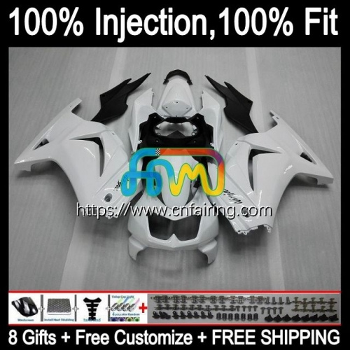 Injection mold For KAWASAKI Gloss White NINJA EX250R EX ZX 250R 2008 2009 2010 2011 2012 ZX250R ZX-250R ZX250 EX250 R 08 09 10 11 12 Fairing 11HM.117