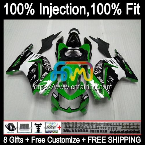 Injection mold For KAWASAKI NINJA EX250R EX ZX 250R 2008 2009 2010 2011 2012 ZX250R ZX-250R ZX250 EX250 R 08 09 10 11 12 Fairing Black green 11HM.142