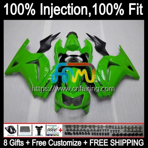 Injection OEM For KAWASAKI NINJA ZX250R EX ZX 250R ZX250 EX250 R EX250R 08 09 10 11 12 ZX-250R Glossy Green 2008 2009 2010 2011 2012 Fairings 11HM.91