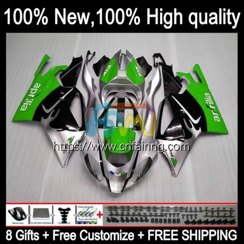 Body Kit For Aprilia RSV1000R Mille RV60 RSV1000 R RR 2003 Green silver 2004 2005 2006 Cowling RSV1000RR RSV 1000 R 1000R 03 04 05 06 Fairing 13HM.60
