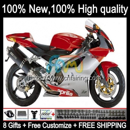 Body OEM For Aprilia RSV 1000 Red silver R 1000R RSV1000R Mille RV60 Cowling RSV1000 R RR 03 04 05 06 RSV1000RR 2003 2004 2005 2006 Fairing 13HM.23