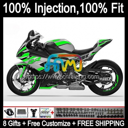 Injection mold Bodys For BMW S-1000 S 1000 RR S1000-RR 2019 2020 2021 Bodywork S 1000RR S1000 RR S1000RR 19 Green Silver 20 21 OEM Fairing Kit 7HM.66