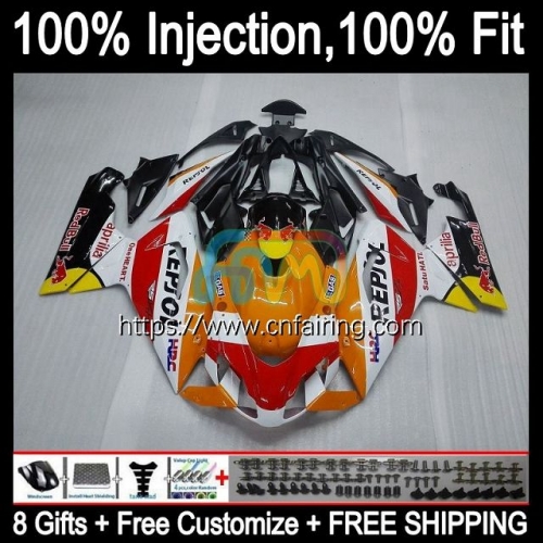 Injection mold Body For Aprilia RS-125 RS4 RS125R RSV125 RS125 06 07 08 09 10 11 RS 125 2006 2007 2008 2009 2010 2011 OEM Fairing Repsol Orange 9HM.19