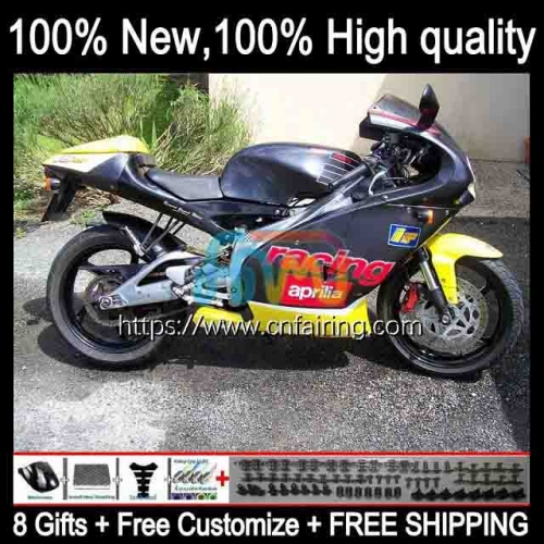 Body For Aprilia Black yellow RS-125 RS4 RSV 125 RS 125 RR 125RR RS125 99 00 01 02 03 04 05 RSV125 1999 2000 2001 2002 2003 2004 2005 Fairing 10HM.25