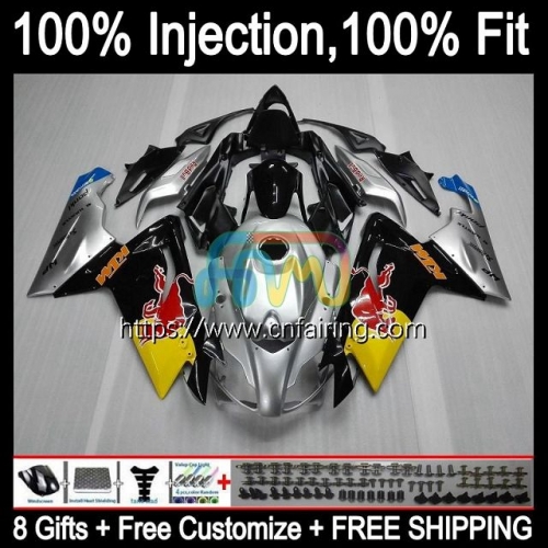 Injection mold Body For Aprilia RS-125 RS4 Silver black RS125R RSV125 RS125 06 07 08 09 10 11 RS 125 2006 2007 2008 2009 2010 2011 OEM Fairing 9HM.14