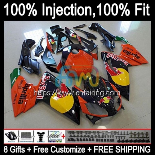 Injection mold Body For Aprilia RS-125 RS4 RS125R RSV125 RS125 06 07 08 09 10 11 RS 125 2006 2007 Orange black 2008 2009 2010 2011 OEM Fairing 9HM.21