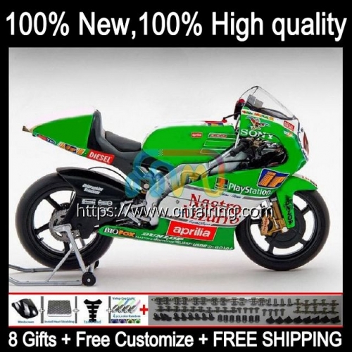 Body For Aprilia RS-125 RSV125 RS4 1999 2000 2001 2002 2003 2004 2005 RSV 125 RS 125 RR 125RR RS125 99 00 01 02 03 White green 04 05 Fairing 10HM.140