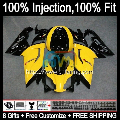 Injection mold Body For Aprilia RS-125 RS4 RS125R RSV125 RS125 06 07 08 09 10 11 RS 125 2006 2007 2008 2009 2010 Yellow black 2011 OEM Fairing 9HM.9