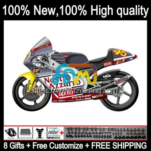 OEM Body For Aprilia RS-250 RSV250 RSV 250 RS 250 RR RSV250RR RS250 98 99 00 Grey white 01 02 03 RS250R 1998 1999 2000 2001 2002 2003 Fairing 6HM.39