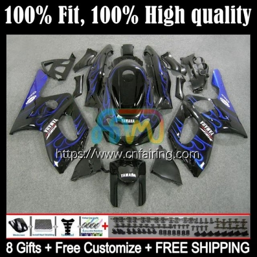 Body+Tank For YAMAHA YZF600R Thundercat YZF 600R 600 R YZF600 R 02 03 04 05 Blue Flames 06 07 YZF-600R 1996 1997 1998 1999 2000 2001 Fairing 19HM.25