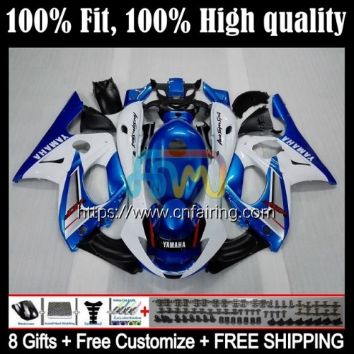 Body+Tank For YAMAHA YZF600R Thundercat White blue YZF 600R 600 R YZF600 R 02 03 04 05 06 07 YZF-600R 1996 1997 1998 1999 2000 2001 Fairing 19HM.84