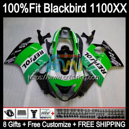 Injection For HONDA  CBR1100XX Blackbird 2002 2003 2004 2005 2006 2007 CBR1100 XX CBR 1100XX 1100 XX 96 97 98 99 00 01 OEM Hot Green Fairing 41HM.70