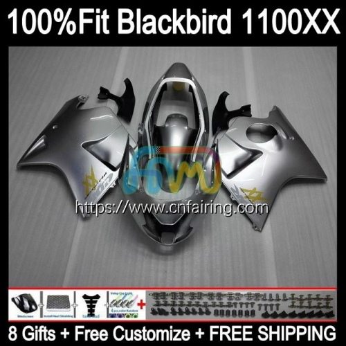 OEM Injection For HONDA CBR1100 XX Blackbird 1996 1997 1998 1999 2000 2001 Gloss Silver CBR 1100 XX 1100XX CBR1100XX 02 03 04 05 06 07 Fairing 42HM.54