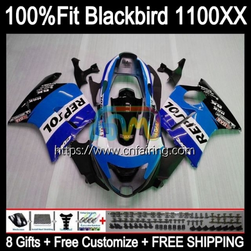 OEM Injection For HONDA CBR1100 XX Blackbird Blue Repsol 1996 1997 1998 1999 2000 2001 CBR 1100 XX 1100XX CBR1100XX 02 03 04 05 06 07 Fairing 42HM.71