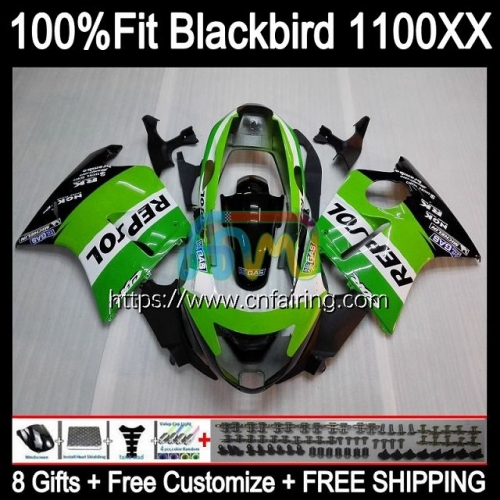 Injection OEM For HONDA CBR1100 XX CBR1100XX Blackbird 02 03 Green Repsol 04 05 06 07 CBR 1100 XX 1100XX 1996 1997 1998 1999 2000 2001 Fairing 42HM.36