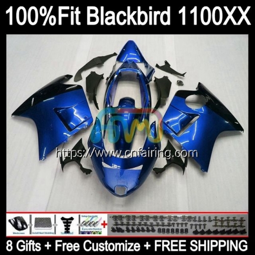 OEM Injection For HONDA CBR1100 XX Blackbird 1996 1997 1998 1999 2000 2001 CBR 1100 XX 1100XX CBR1100XX 02 03 04 05 06 07 Blue black Fairing 42HM.115