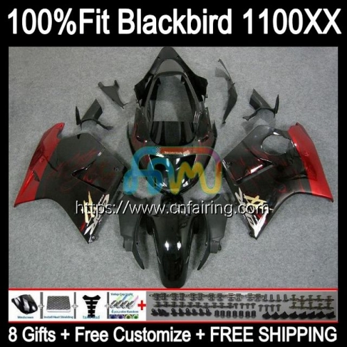 Injection OEM For HONDA Blackbird CBR1100XX CBR1100 XX 96 97 98 99 00 01 CBR 1100XX 1100 XX 2002 2003 2004 2005 Red Flames 2006 2007 Fairing 41HM.23